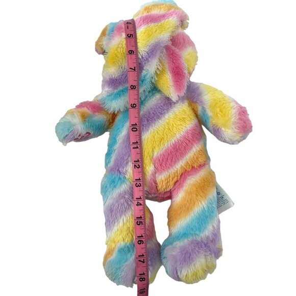 Build A Bear Rainbow Striped Easter Rabbit Polka Dot Ears Size 18" - Picture 2 of 5